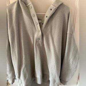 Aerie Waffle-Knit Snap Henley Hoodie